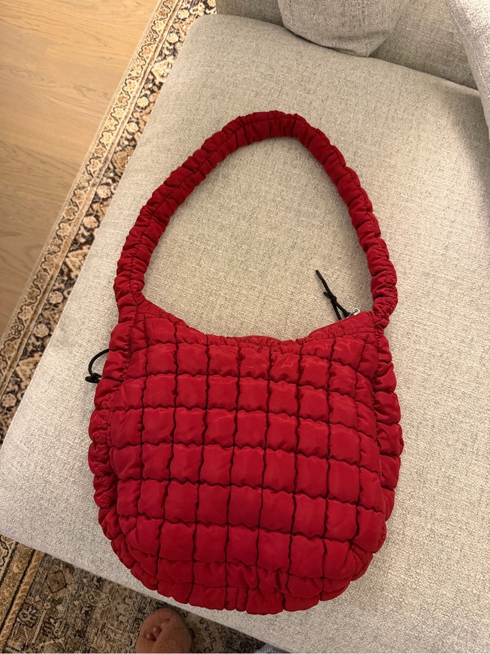 Red Quilted Shoulder Bag - Women